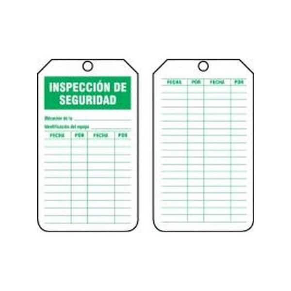 Accuform Spanish Safety Tags, SAFETY INSPECTION, 5.75in x 3.25in, RP-Plastic, 5PK SHTRS315PTM - main